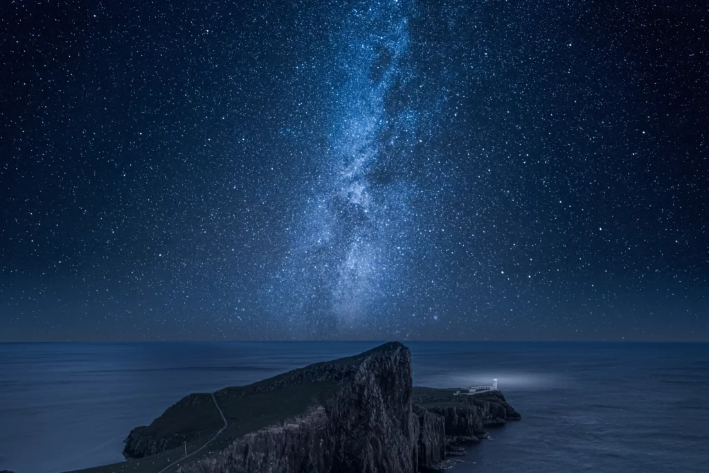 Cielo stellato Isola di Skye nesit point scozia